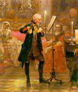 Фридрих II играет на флейте. Фрагмент картины Адольфа фон Менцеля